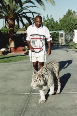 man with tiger