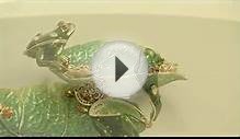 Faberge Style Plate with frog and 2 turtles by Keren Kopal